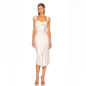Michael Costello c REVOLVE Kylen Midi Dress, Ivory, Size XS